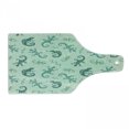 thumbnail image 1 of Reptile Cutting Board, Exotic Lizards Chameleons Leaping Illustration Nature Reptiles, Decorative Tempered Glass Cutting and Serving Board, Wine Bottle Shape, Green Mint, by Ambesonne, 1 of 1