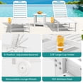 thumbnail image 2 of SERWALL Outdoor Chaise Lounge Set of 2, Adjustable Patio Chaise Lounge, HDPE Lounge Chair with Rolling Wheels & Cup Holder for Poolside, White, 2 of 7