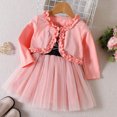 thumbnail image 2 of Otqutp 2025 Fall Spring Cute Toddler Baby Girls Fashion Valentine's Day Dot Heart Printed T Shirts Long Sleeve Tops Suspenders Dress Button Skirts Outfits(d-Black,4-5 Years), 2 of 8