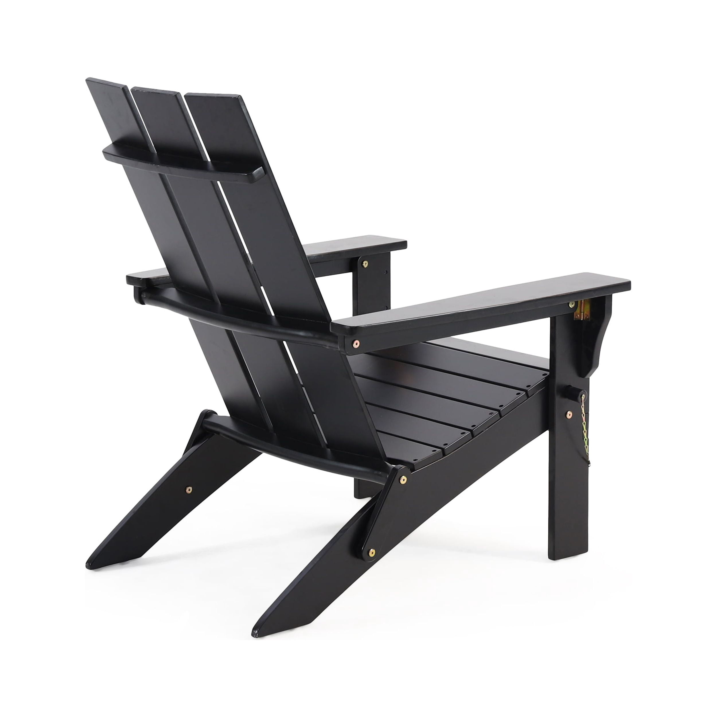 Eliphaz Outdoor Contemporary Acacia Wood Foldable Adirondack Chair, Black