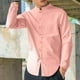 thumbnail image 4 of pstuiky camisas de manga larga para hombre, Camisa informal de manga larga con cuello alto y botones especiales de color sólido para hombre. camisetas de hombre l, 4 of 6
