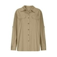 thumbnail image 6 of ABATAB Women's UPF 50+ Long Sleeve UV Sun Protection Shirts with Chest Pockets Outdoor Fishing Hiking Athletic Button down T-Shirts(Large,Khaki), 6 of 6