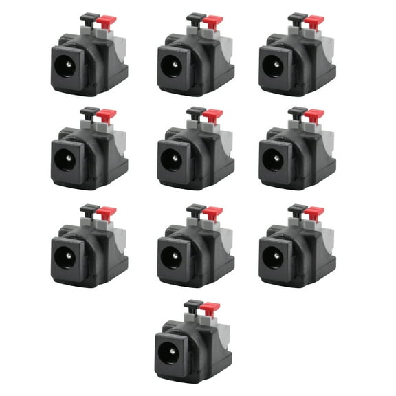 10Packs CCTV Camera 5.5mm x 2.1mm Screwless Quick Connect DC Power Plug