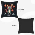 thumbnail image 6 of Set of 2 18x18in Throw Pillow Covers featuring a playful cartoon dragon design with vibrant colors perfect for couch bed or car decor, 6 of 8