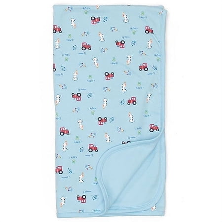 Cotton Interlock Receiving Blanket, Blue