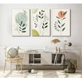 thumbnail image 4 of 3 Pcs Sage Green Boho Canvas Wall Art Modern Minimalist Neutral Abstract Eucalyptus Botanical Painting Pictures Wall Decor Posters Print Artwork for Living Room Bedroom Office Home Decoration, 4 of 6