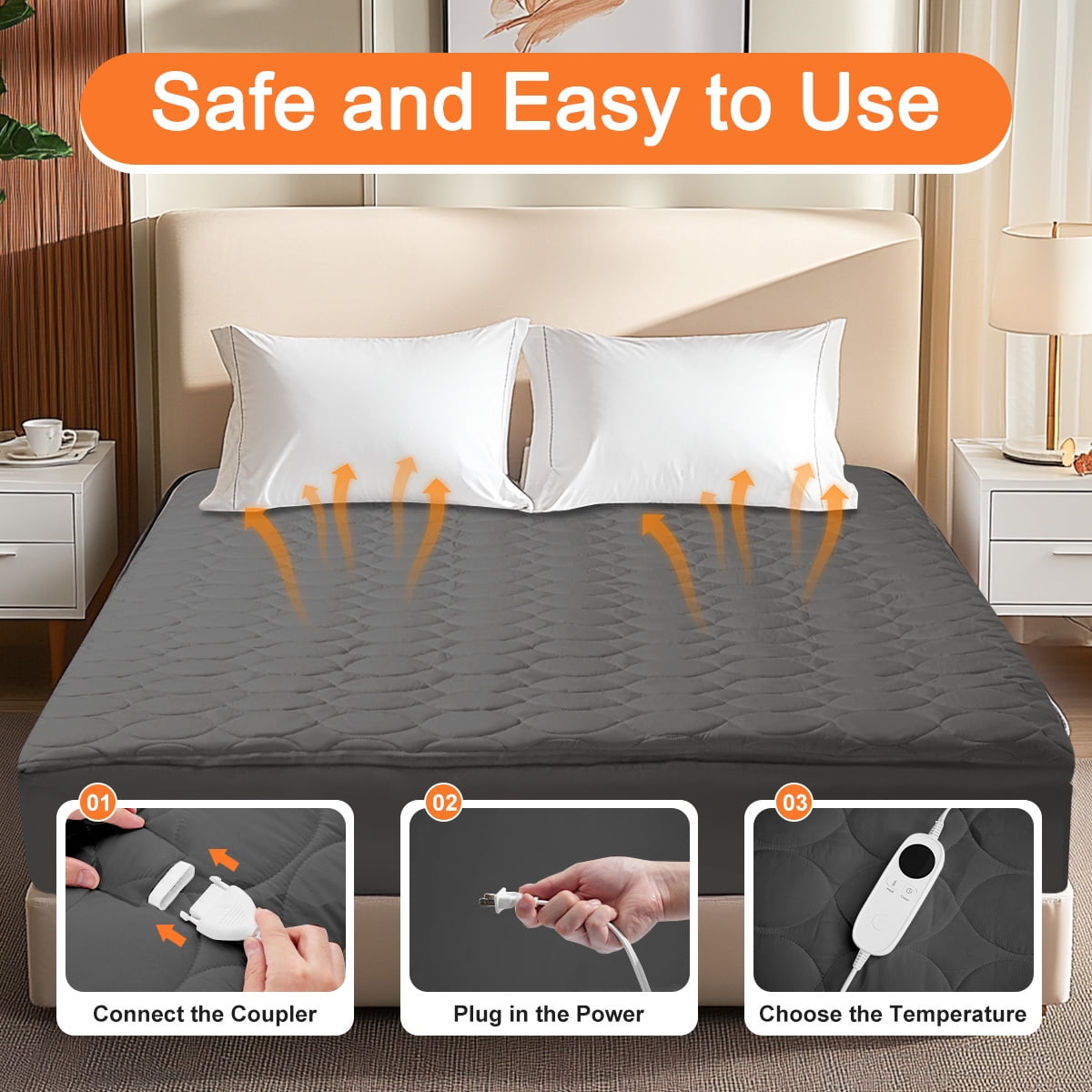 Biddeford heated mattress pad queen hotsell