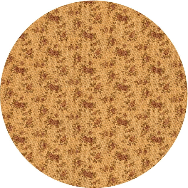 Ahgly Tapis Rond Lavable en Machine Intérieur Transitionnel Orange, 4 Pieds Rond