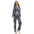 thumbnail image 4 of MintLimit Women's Floral Long Sleeve V-neck Button Down Pocket Shirt and Pants Pyjamas Sleepwear Lounge Pajamas, 4 of 4