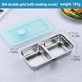 thumbnail image 6 of HeeHom Stainless Steel Double Compartment Snack Containers with Lids, 450ml Leak-Proof Reusable Food Containers, Dishwasher-Safe for Camping, Travel, Meal Prep & Dips, 6 of 7
