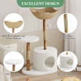 thumbnail image 3 of 46" Modern Cat Tree for Large Cats, Wood Cat Tree Tower with Scratching Posts, Luxury Cat Condo with Scratching Posts and Flower Platforms, Indoor Furniture for Cat Lover Gifts, 3 of 7