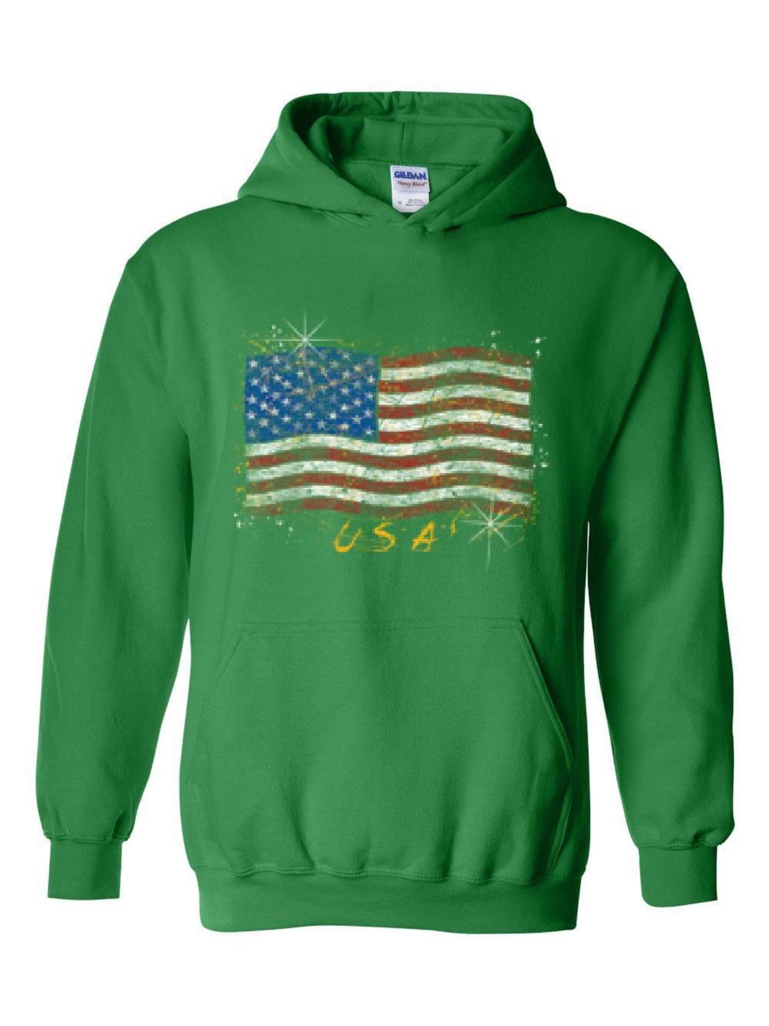 IWPF Unisex American Flag USA Hoodie Sweatshirt