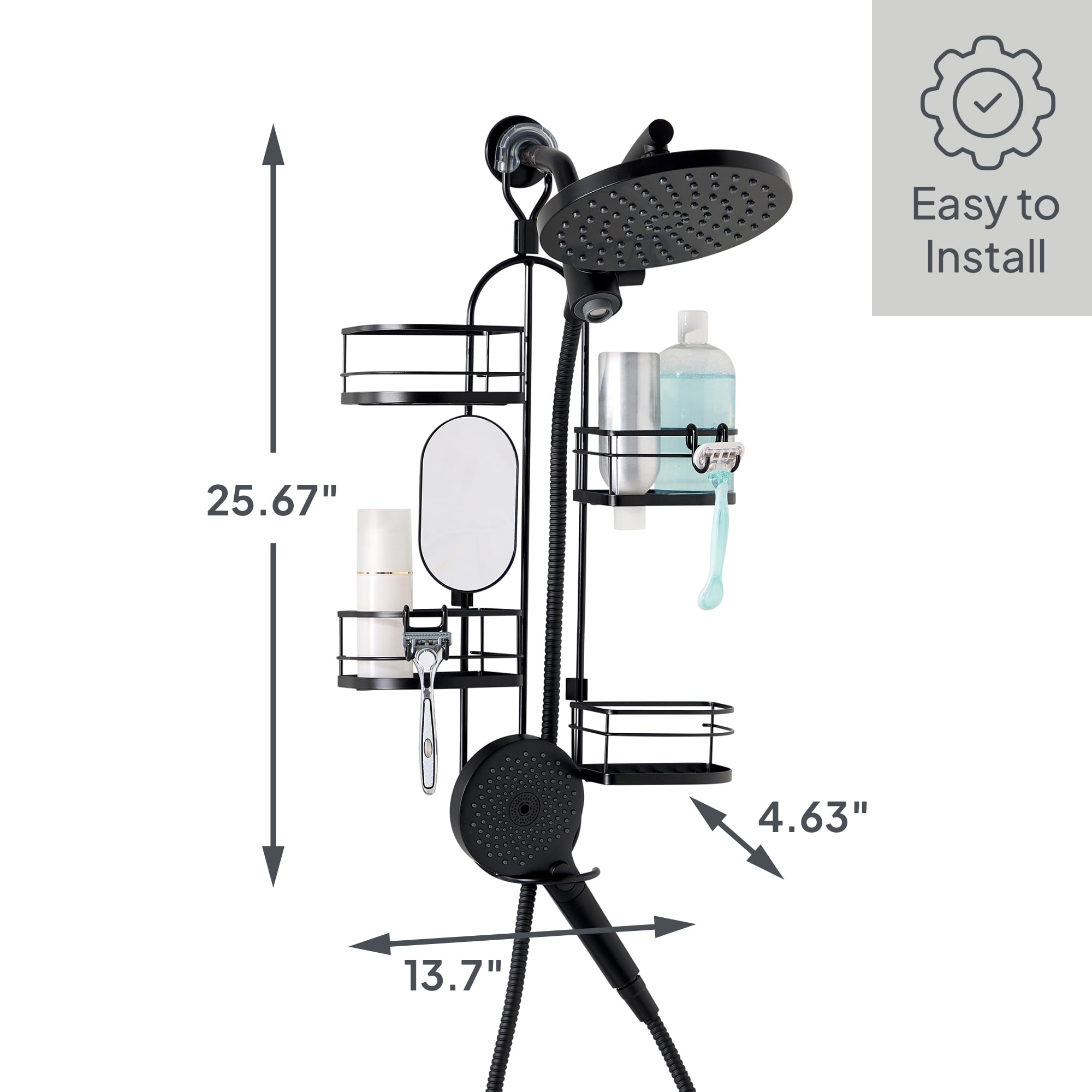 Better Homes Gardens 4Shelf Hanging Shower Caddy with Han
