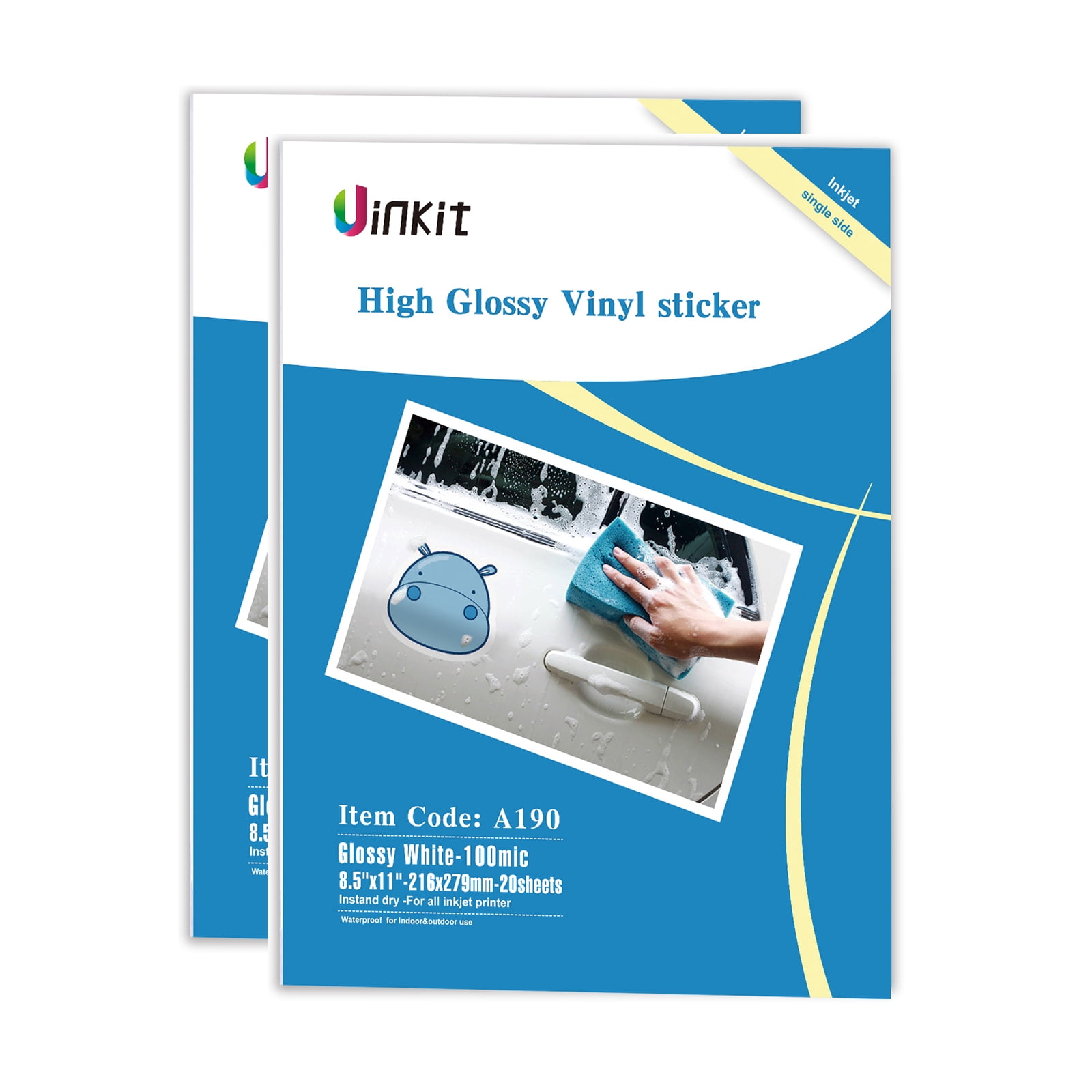 Uinkit Glossy Sticker Paper for Inkjet and laser Printer Printable