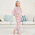 thumbnail image 6 of Fluffy Pajamas Set Fuzzy Winter Warm Pj Sets Pullover Tops and Long Pants Pink Christmas Pattern X-Small, 6 of 8