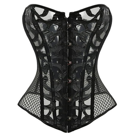 

MISS MOLY Fashion Womens Hollowout Sexy Fishnet Overbust Boned Shaper Waist Trainer Sexy Corset Lingerie 4XL