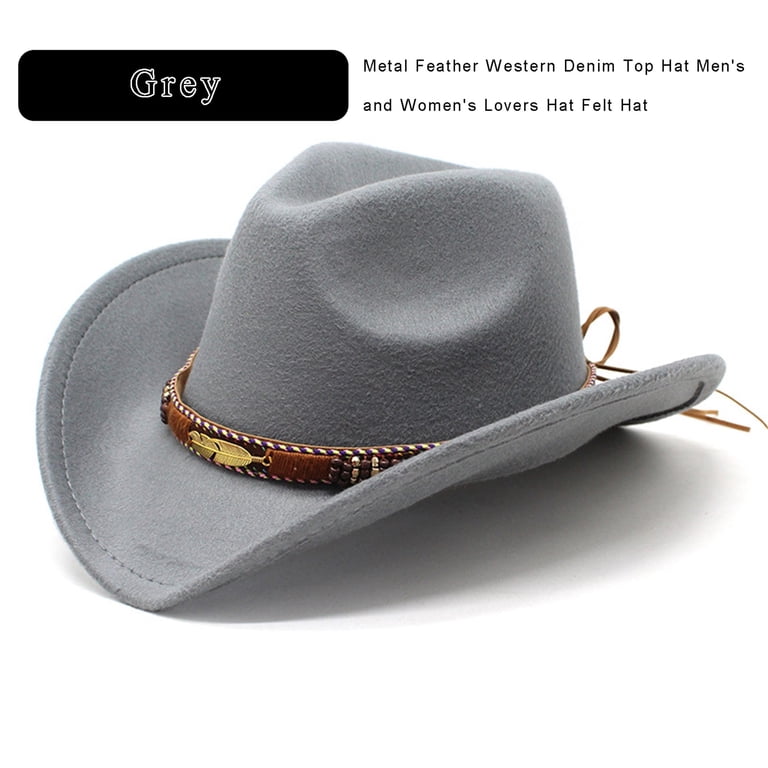 Cowboy Hat for Women Men Wide Brim Hats Wool Felt Western  display picture 2