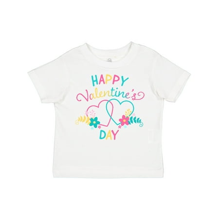 

Inktastic Happy Valentine s Day Hearts and Flowers Gift Toddler Boy or Toddler Girl T-Shirt