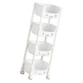thumbnail image 4 of 4 Tier Rolling Storage Cart Sturdy Plastic Utility Cart with Wheels for Laundry Room Kitchen Office, 4 of 9