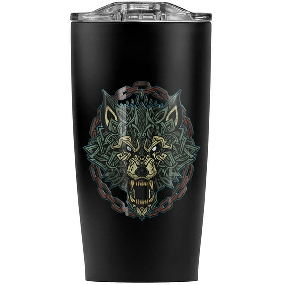 Fenrir Wolf In Chains Norse Mythology Stainless Steel 20 oz Travel Tumbler, Vacuum Insulated & Double Wall with Leakproof Sliding Lid | Great for Coffee/Hot Drinks and Cold Beverages