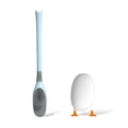 thumbnail image 3 of Soporte de cepillo de baño Lindo Silicone Scrubber con mango largo Soporte de secado rápido Cepillos flexibles Accesorios de limpieza de baño Azul Speravity HA059138-03, 3 of 7