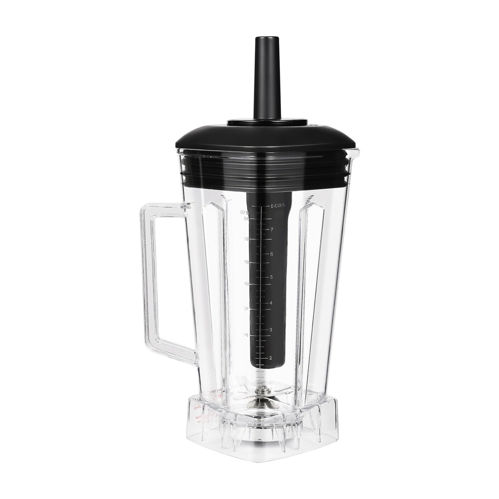 AC 110V, 60HZ Black Countertop Smoothie Blender Six 402 Stainless Steel Blades with Sharp Teeth 2200W