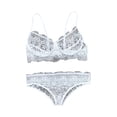 thumbnail image 3 of VISgogo Conjunto de lencería de 2 piezas para mujer, conjunto de sujetador y bragas transparentes de encaje floral sexy Ropa de dormir VISgogo moda, 3 of 4