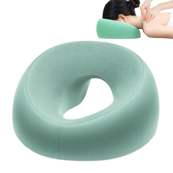Face Down Pillow for Massag - Green Massage Bed Pillow, Face Cradle, Soft Memory Foam Massage Chair Cushion, Comfortable Rest Cushion for Spa Therapys Beauty Treatments Sleep