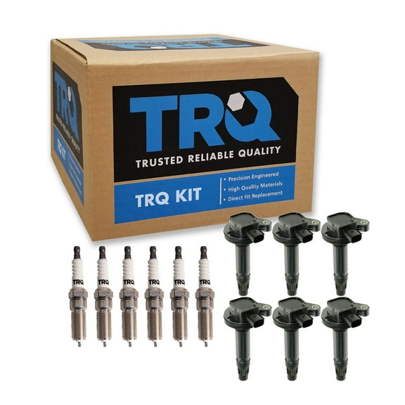 TRQ Ignition Coil & Iridium Spark Plug Kit Set for 13-17 Ford Taurus 3.5L V6 New TKA01338
