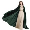 thumbnail image 1 of Capa L'VOW Viking con capucha verde renacentista para Halloween, 1 of 1