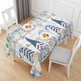 thumbnail image 6 of Coastal Eucalyptus Leaf Table Cloth Waterproof Tablecloths, Ocean Blue Gnomes Starfish Wood Grain Tablecloth Dining Table Cover for Kitchen Party Tabletop Outdoor, Rectangle Tablecloth 60x120 Inch, 6 of 9
