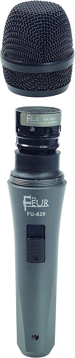 Feur Professional Dynamic Microphone - Cardioid Vocal Handheld - On/Off Switch, Heavy-Duty Aluminum Body
