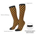 thumbnail image 5 of Women's Knee High Socks Orange Green Stripe Outdoor Casual Tube Socks, 5 of 7