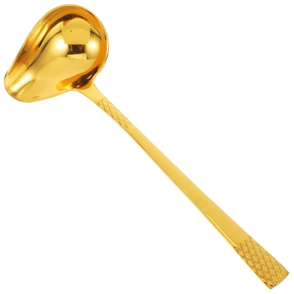 AURARMLET Ladle with Spout Sauce Ladle Golden Duckbill Shape Stirring Cooking Home Users 1Pack