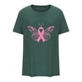 thumbnail image 4 of TIMIFIS Chandails de Sensibilisation au Cancer du Sein pour Femmes Été Ample Imprimé T-Shirt à Col Rond Manches Courtes Blouse Décontractée Automne/hiver, 4 of 5