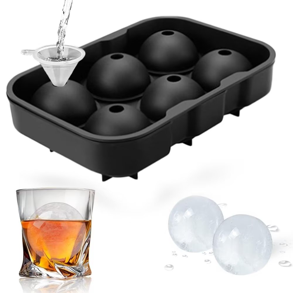 Silicone Ice Cube Trays,Reusable Ice Ball Maker,Large Round Ice Cube
