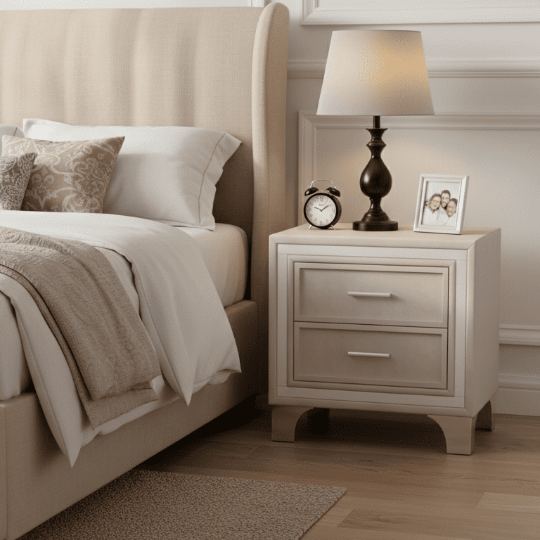 Aukfa 2-Drawer Nightstand, Modern Bedside Table for Bedroom/Living Room,Beige