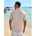 thumbnail image 3 of COOFANDY Mens Button Down Short Sleeve Shirt Casual Beach Linen Shirts Wedding Summer Vacation Shirt, 3 of 6