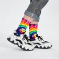 thumbnail image 2 of Jamsmile Women Crew Socks Tie Dye Print Everyday Comfort Casual Breathable Athletic Crew Socks, 2 of 5