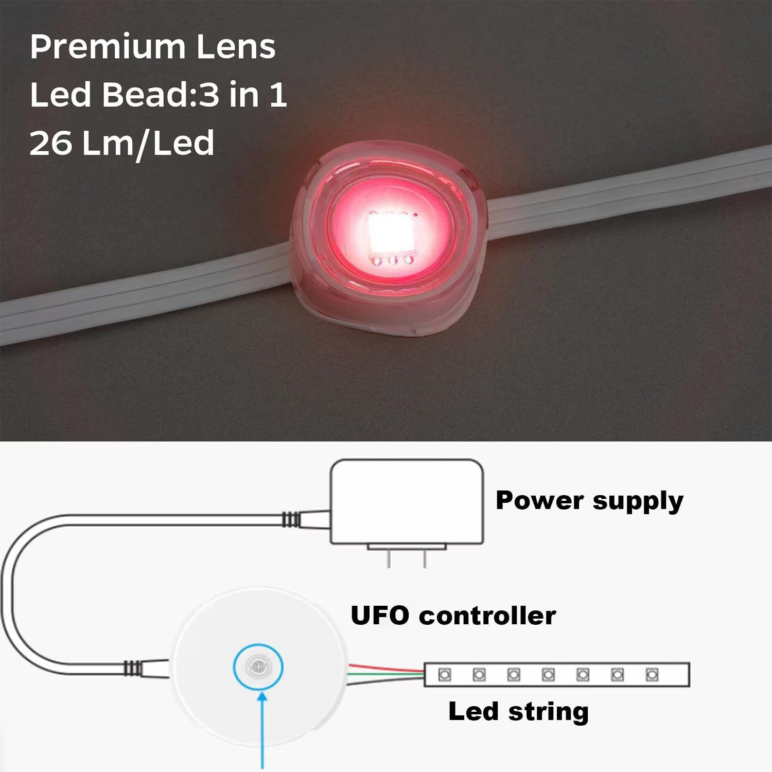 Permanent Outdoor Lights, 100ft Smart RGB+IC Outdoor Lights with 72 Scene Modes, 60 LED Eaves Lights IP67 Waterproof for Holidays, Party, Daily, Compatible with Alexa, Google Assistant