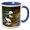 Blue/White, variant on 3drose, White Ibis Birds Fishing for a Meal, 11oz Magic Transforming Mug