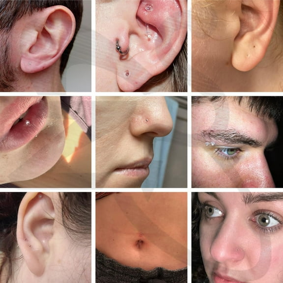 GHRTGR-3Pcs Glass Nose Piercing Retainer Nose Ring Stud, 14G 16G 18G Curved Cartilage Conch Daith Helix Retainer Nose Septum Piercing Jewelry for Men Women