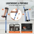 thumbnail image 6 of VEVOR Forearm Crutches for Adults, 11-Level Height Adjustable Walking Crutches with 4-Level Upper Cuff, Lightweight Aluminum Medical Support Crutches for Leg Injury Surgery Disabled, 1 Pair (350LBS), 6 of 9