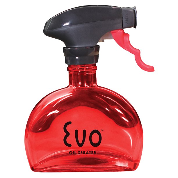 EVO Evo Glass Trigger Sprayer Bottle, NonAerosol for Olive Oil and Cooking Oils, Red