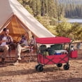 thumbnail image 2 of Gymax Collapsible Wagon w/Removable Canopy Adjustable Handles Detachable Storage Bag Red & Black, 2 of 10