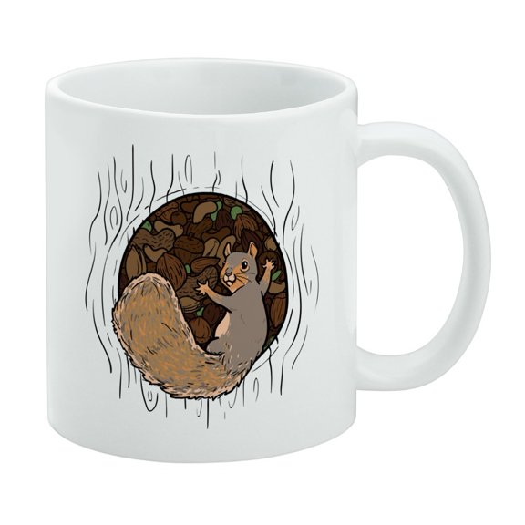 Squirrel Protecting His Nuts White Mug