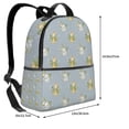 thumbnail image 4 of Lsque Baby Elephant Giraffe Pattern Backpack – School Travel Canvas Daypack with Ergonomic Padded Straps, Multiple Compartments & Leather Handle, 4 of 5