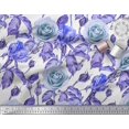 thumbnail image 2 of Soimoi Polyester Crepe Fabric Leaves & Rose Flower Print Sewing Fabric Yard 42 Inch Wide, 2 of 3