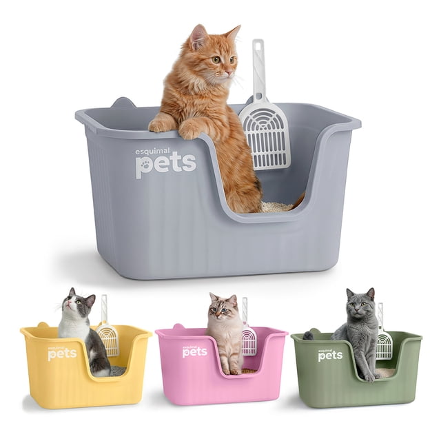 Arenero Para Gato Caja De Arena Grande Con Pala Esquimal Pets Color Gris