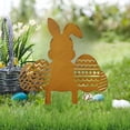 thumbnail image 4 of REK Easter Decor Rabbit Garden Wooden Pile Metal Courtyard Art Animal Garden Wooden Pile Easter Courtyard Rabbit Insert, 4 of 6
